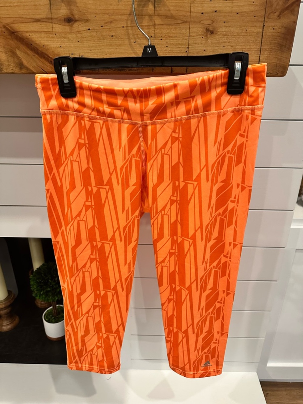 adidas Climalite Orange Geometric Capri Leggings